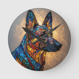 German Shepherd Dog Round Clock