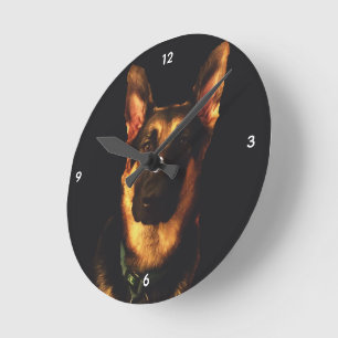 GERMAN SHEPHERD DOG  ROUND CLOCK