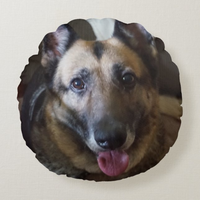 German Shepherd Dog Round Pillow (Front)