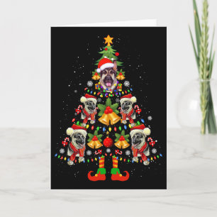 German Shepherd Dog Santa Hat Christmas Tree Xmas Card