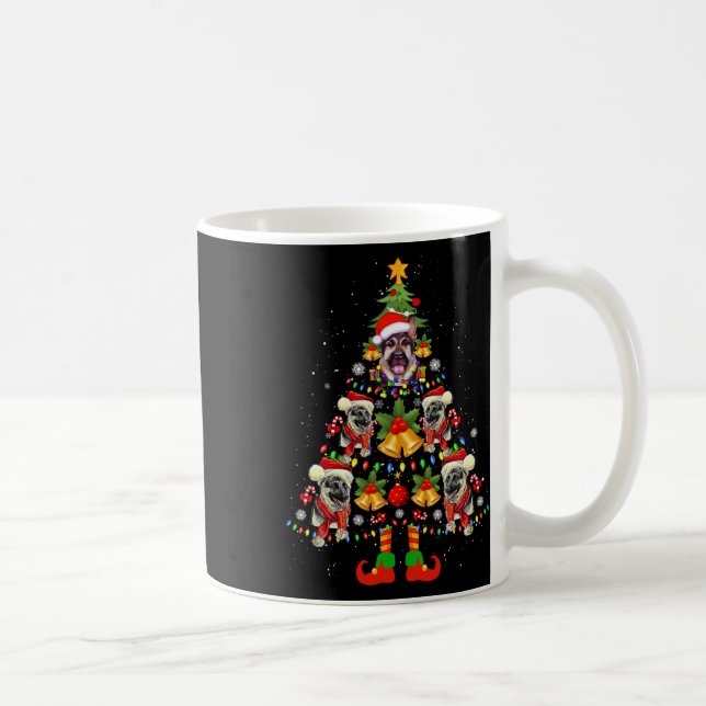 German Shepherd Dog Santa Hat Christmas Tree Xmas  Coffee Mug (Right)