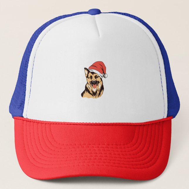 German Shepherd Dog Santa Hat - Funny Christmas  (Front)