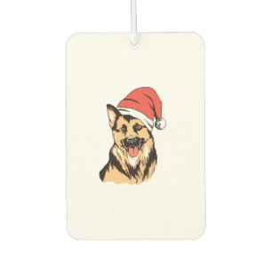 German Shepherd Dog Santa Hat - Funny Christmas  Car Air Freshener