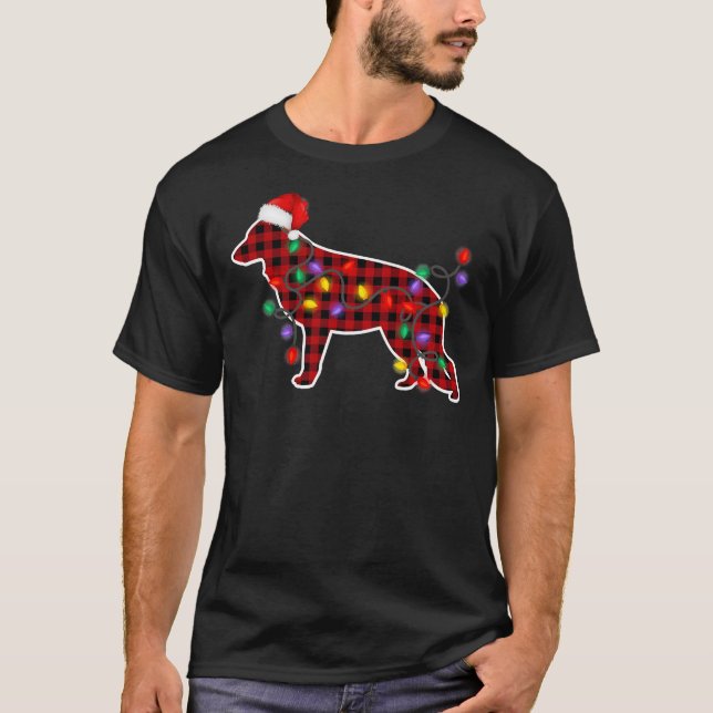 German Shepherd Dog Santa Hat T-Shirt (Front)