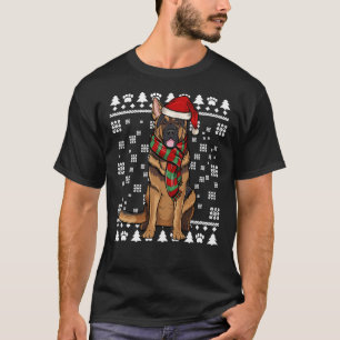 German Shepherd Dog Santa Hat Xmas T-Shirt