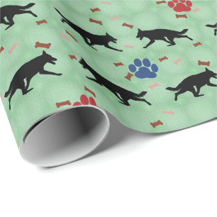 German Shepherd Dog Shadow Wrapping Paper
