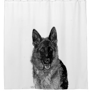 German Shepherd dog shower curtain