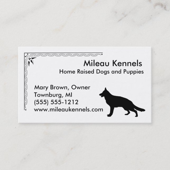 German Shepherd Dog Silhouette Business Card (Front)