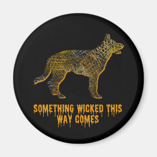 German Shepherd Dog Silhouette Fun Halloween Magnet