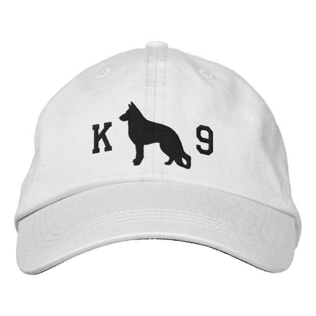 German Shepherd Dog Silhouette K9 Cool GSD Embroidered Hat (Front)