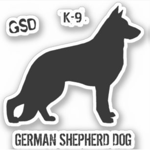 German Shepherd Dog Silhouette K9 Vinyl Sticker
