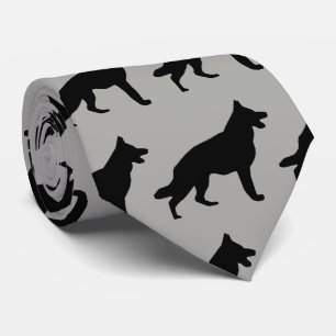 German Shepherd Dog Silhouette Tie