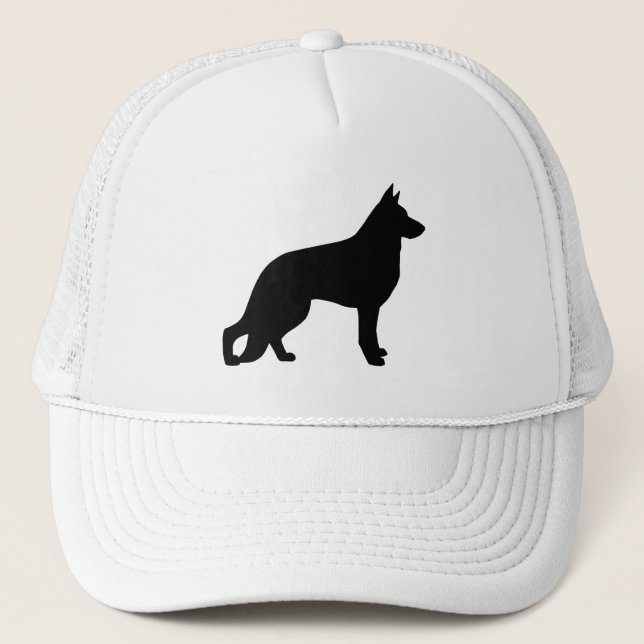 German Shepherd Dog Silhouette  Trucker Hat (Front)