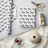 German Shepherd Dog Silhouette Y&B Grid White Gift