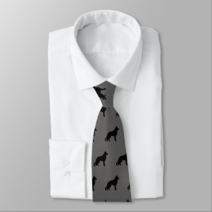 German Shepherd Dog Silhouettes Pattern Tie