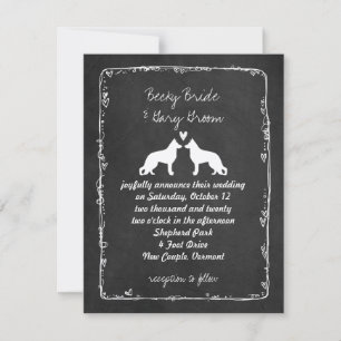 German Shepherd Dog Silhouettes Wedding Invitation