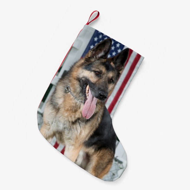 German Shepherd Dog Small Christmas Stocking (Front (Hanging))
