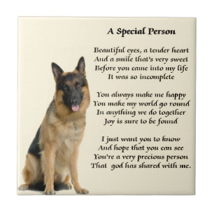 German Shepherd Dog - Special Person Poem Tile