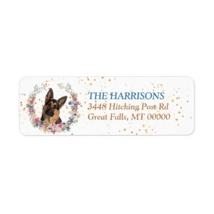 German Shepherd Dog Spring Flowers Wreath