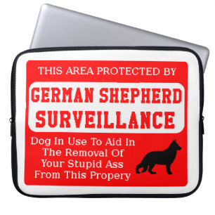 german shepherd dog surveillance laptop sleeve