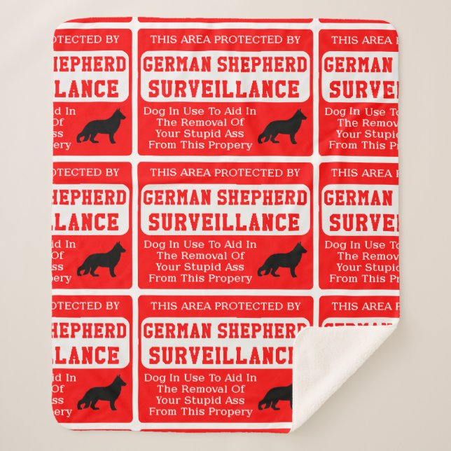 german shepherd dog surveillance sherpa blanket (Front)