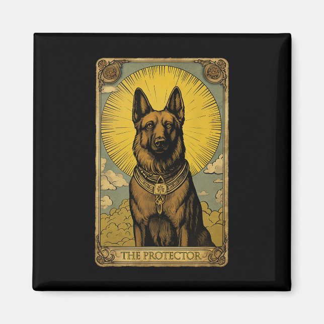 German Shepherd Dog Tarot Card  Magnet (Front)