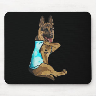 German Shepherd Dog Tattoo I Love Mum Mothers Day Mouse Mat