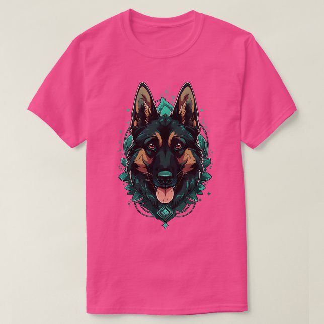 German Shepherd Dog Teal T-Shirt (Design Front)