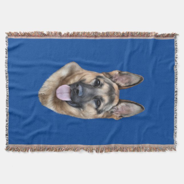 German Shepherd Dog Throw Blanket (Front)