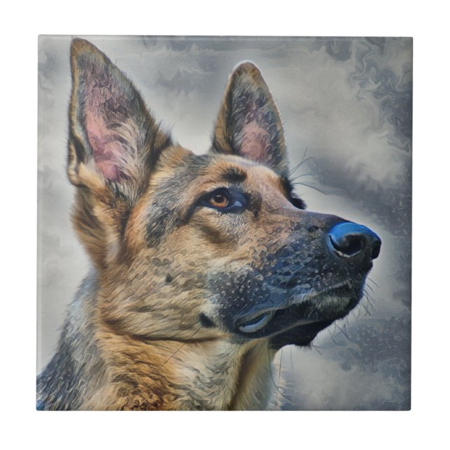German Shepherd Dog Tile (Front)