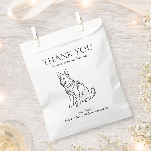 German Shepherd Dog Treat Pet Drawing Favour Bag (Clipped)