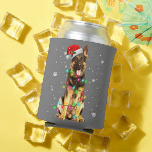 German Shepherd Dog Tree Christmas Sweater Xmas Can Cooler