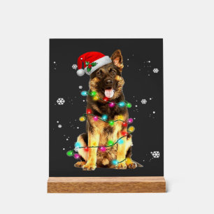 German Shepherd Dog Tree Christmas Sweater Xmas Do Acrylic Sign
