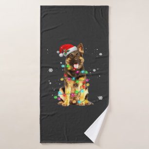 German Shepherd Dog Tree Christmas Sweater Xmas Do Bath Towel