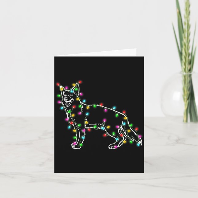 German Shepherd Dog Tree Christmas Sweater Xmas Do Card (Front)