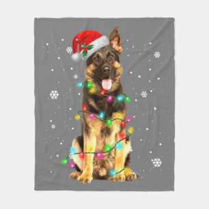 German Shepherd Dog Tree Christmas Sweater Xmas Do Fleece Blanket