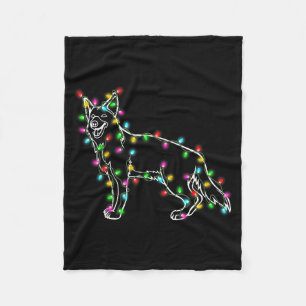 German Shepherd Dog Tree Christmas Sweater Xmas Do Fleece Blanket