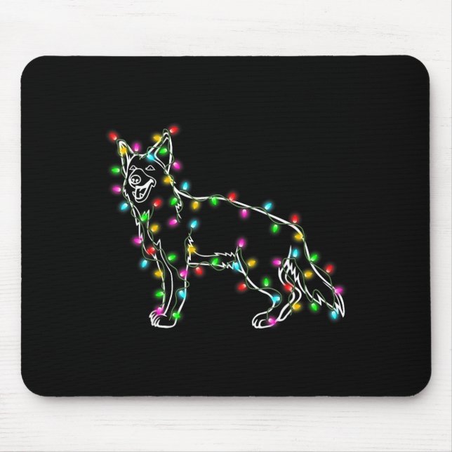 German Shepherd Dog Tree Christmas Sweater Xmas Do Mouse Mat (Front)