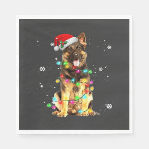 German Shepherd Dog Tree Christmas Sweater Xmas Do Napkin