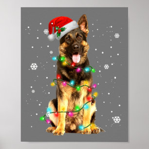 German Shepherd Dog Tree Christmas Sweater Xmas Do Poster