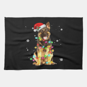 German Shepherd Dog Tree Christmas Sweater Xmas Do Tea Towel