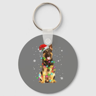 German Shepherd Dog Tree Christmas Sweater Xmas Key Ring