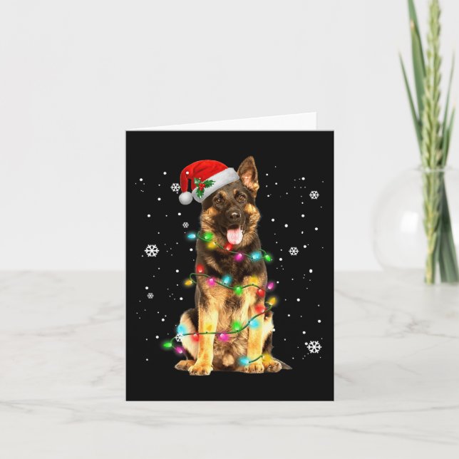 German Shepherd Dog Tree Christmas  Xmas Dogs Gift Card (Front)