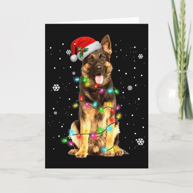 German Shepherd Dog Tree Christmas Xmas Dogs Gifts Card (Front)