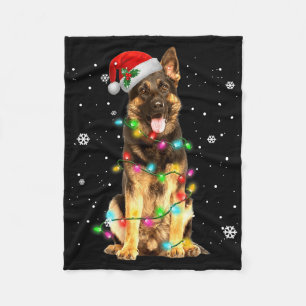 German Shepherd Dog Tree Christmas Xmas Dogs Gifts Fleece Blanket
