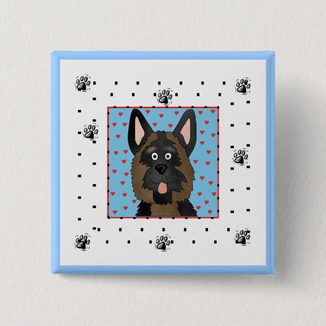 German Shepherd Dog Tshirts and Gifts 15 Cm Square Badge (Front)