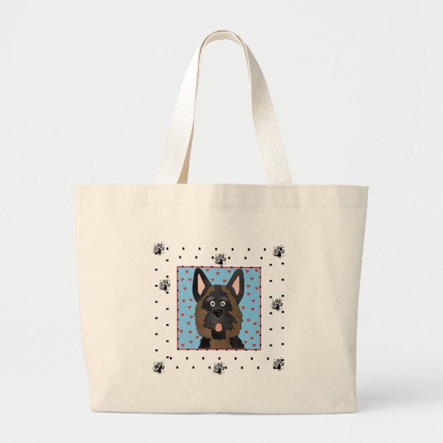 German Shepherd Dog Tshirts and Gifts Large Tote Bag (Front)