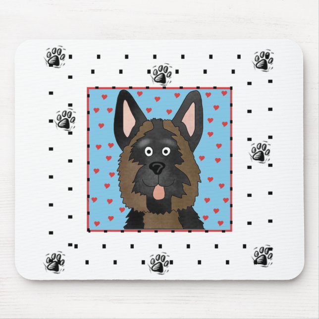 German Shepherd Dog Tshirts and Gifts Mouse Mat (Front)