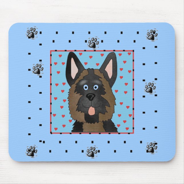 German Shepherd Dog Tshirts and Gifts Mouse Mat (Front)