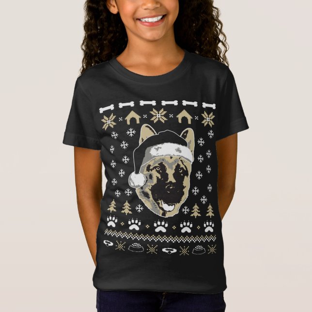 German Shepherd Dog Ugly Christmas Sweater Xmas (Front)